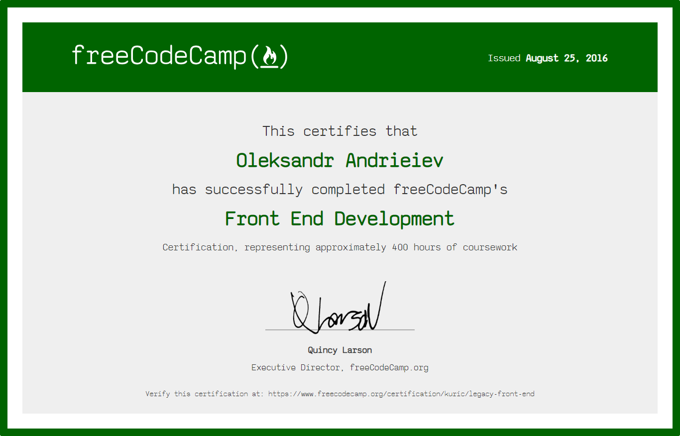 legacy-front-end certificate